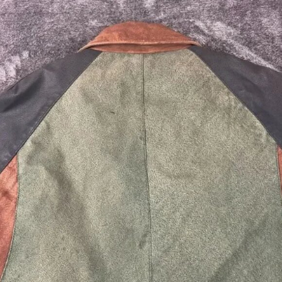 Vtg New Zealand Outback Colorblock Bomber Leather Jacket Lined Men's L Rare - Picture 8 of 8